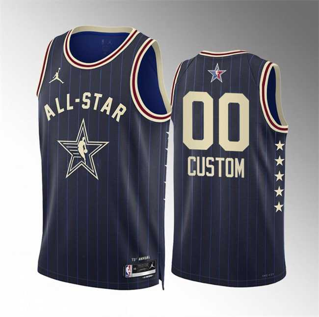 Men%27s 2024 All-Star Active Player Custom Blue Game Swingman Stitched Basketball Jersey
